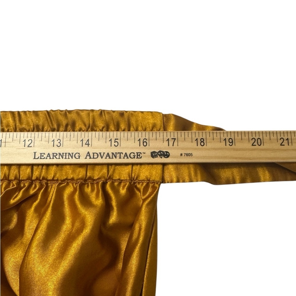 Gold Satin Tux Waist Maxi Skirt - Picture 11 of 11